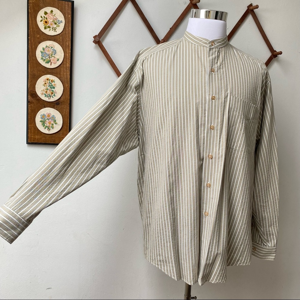 J. Peterman Mandarin Collar Button Down Shirt - Picture 5 of 15